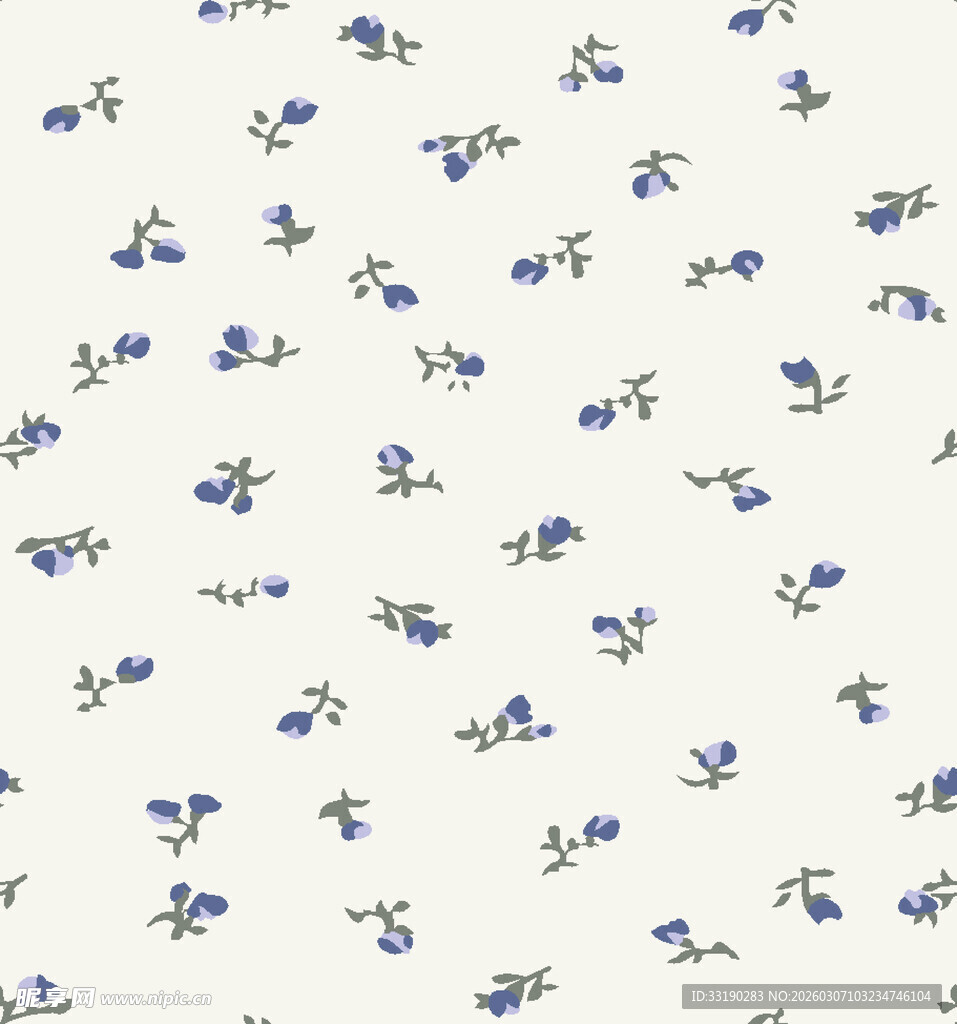蓝白花卉图案背景纹理