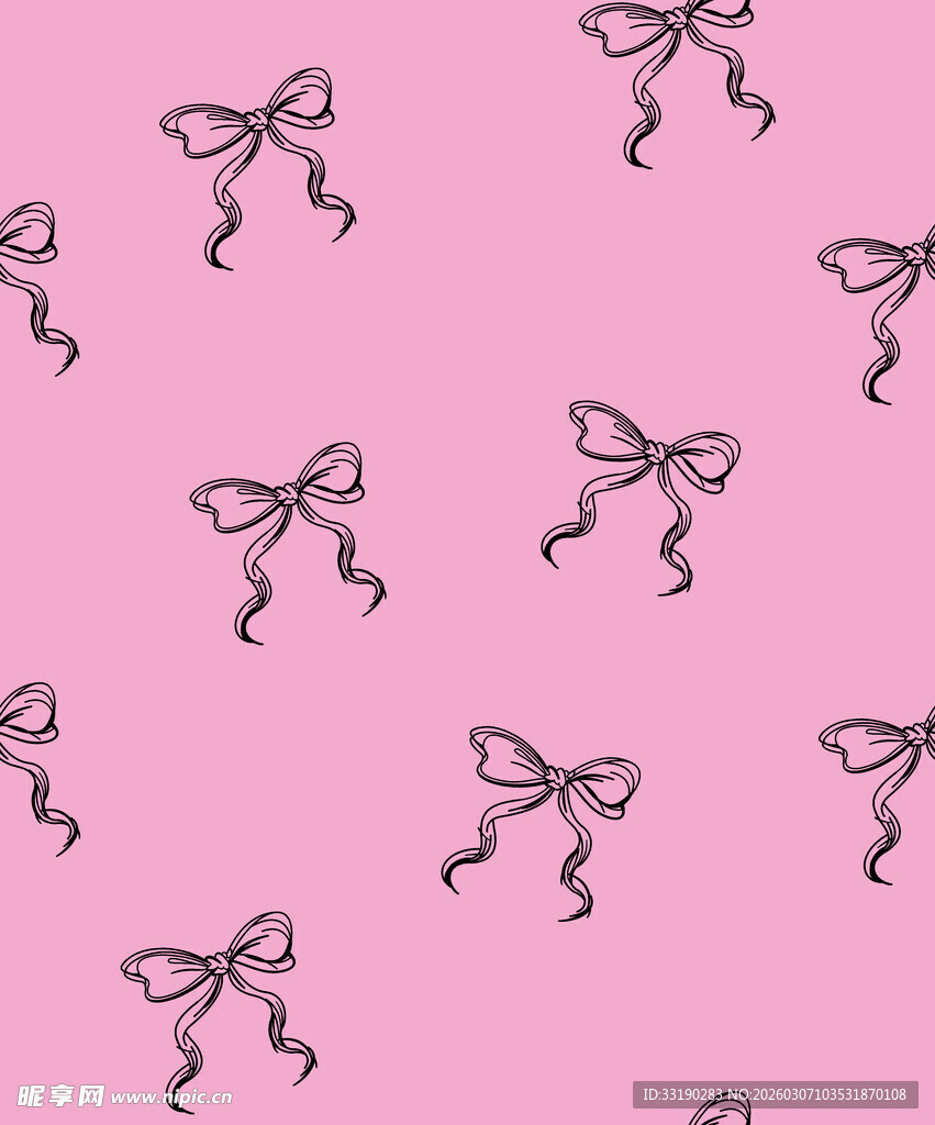 粉色蝴蝶结无缝图案背景