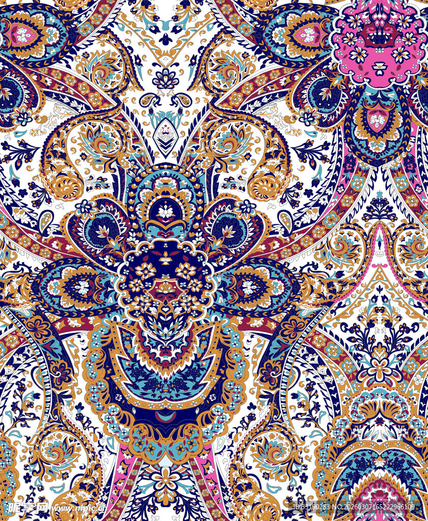 多彩民族风花纹图案