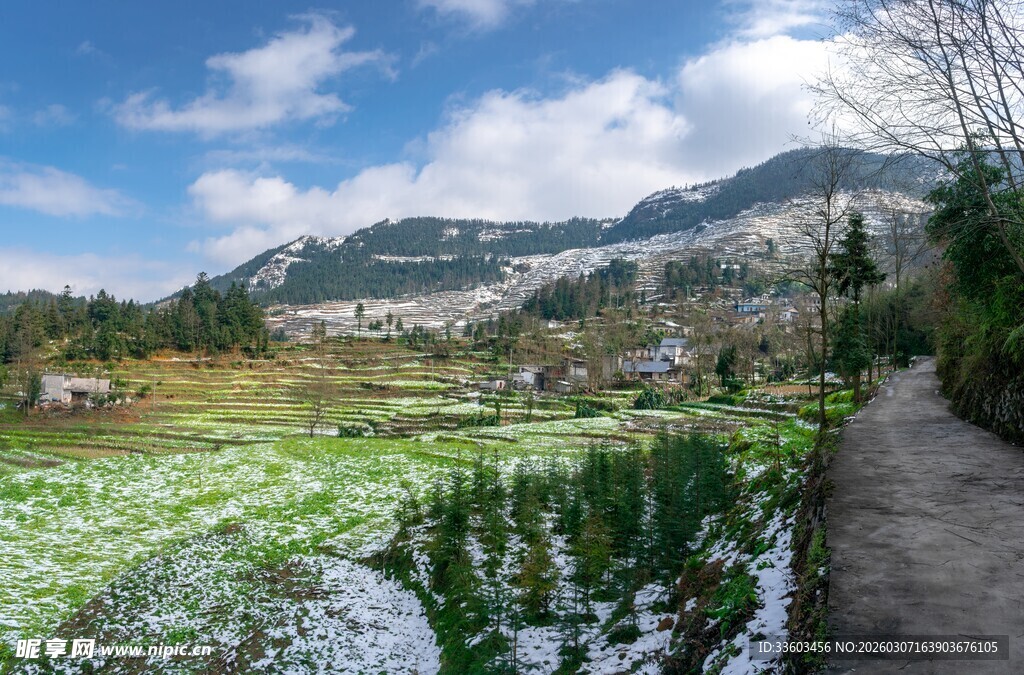 山间田园风光美景