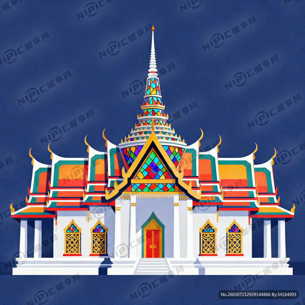 泰国风格建筑 插画类型