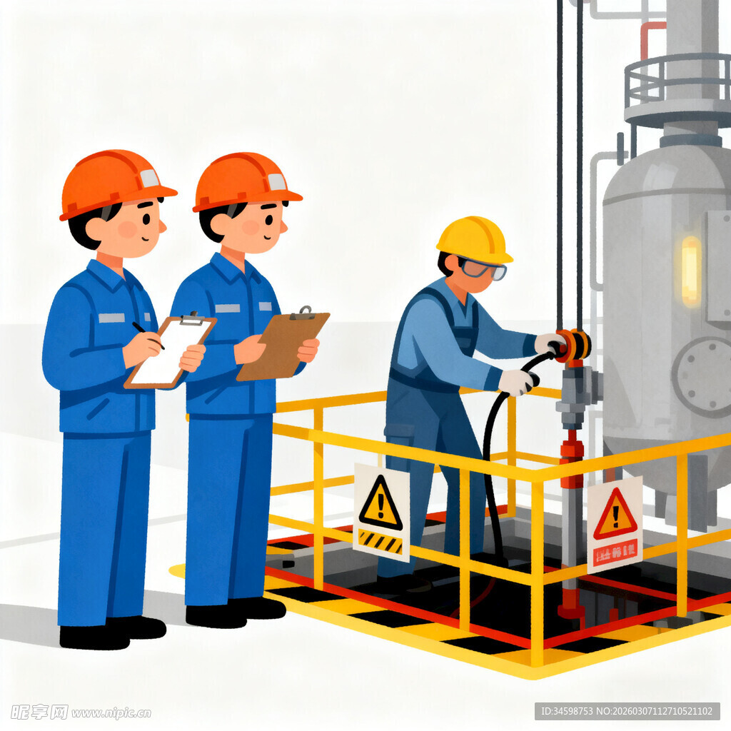 化工工人操作设备场景