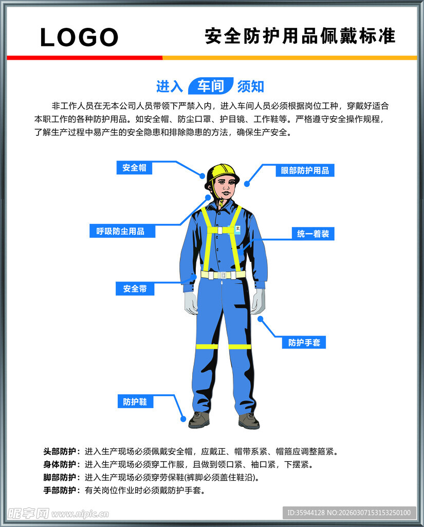 安全防护用品佩戴标准