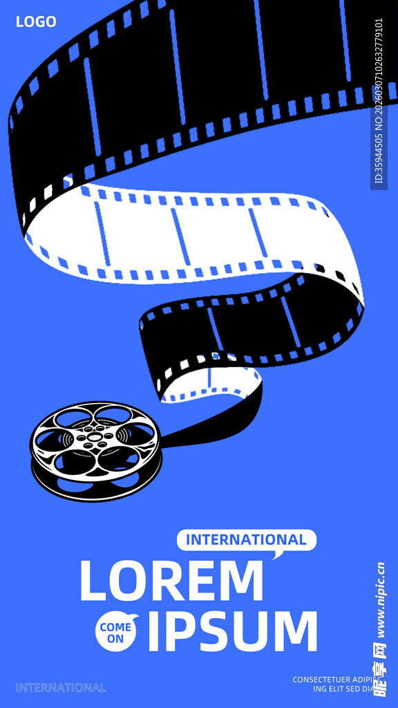 蓝色胶片创意背景图