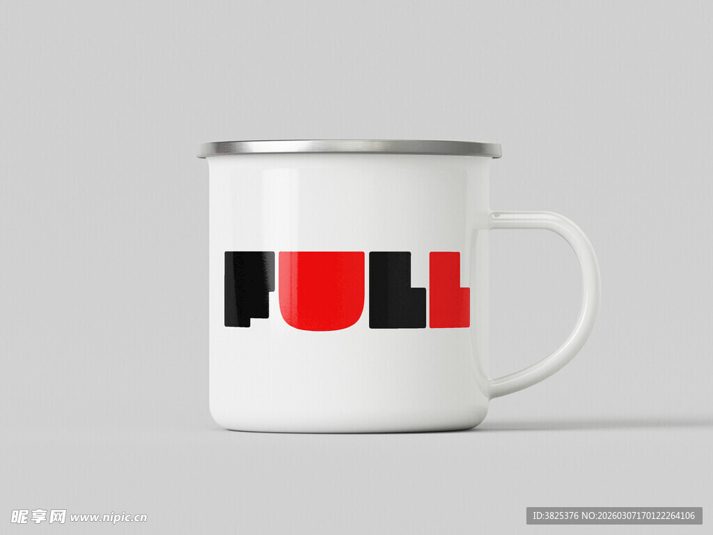 简约图案金属马克杯设计展示样机