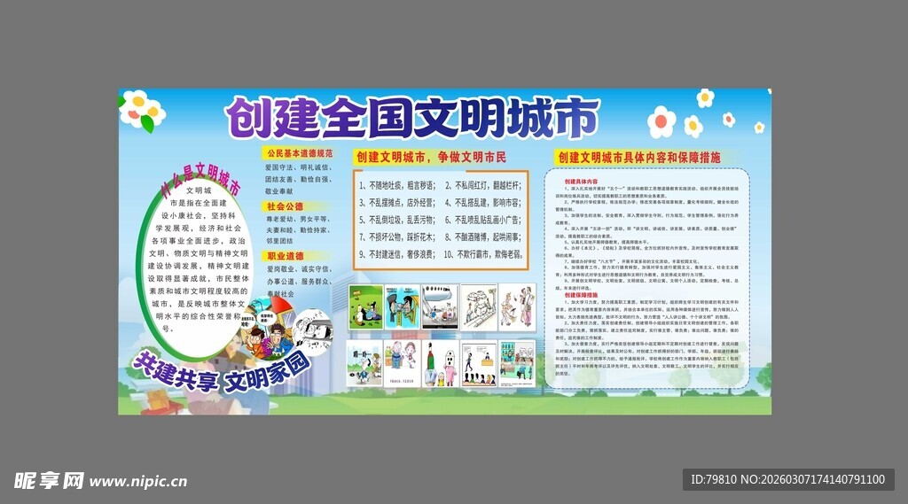 创建全国文明城市宣传栏