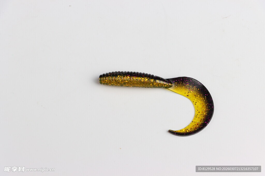 弯曲的黄黑双色蠕虫