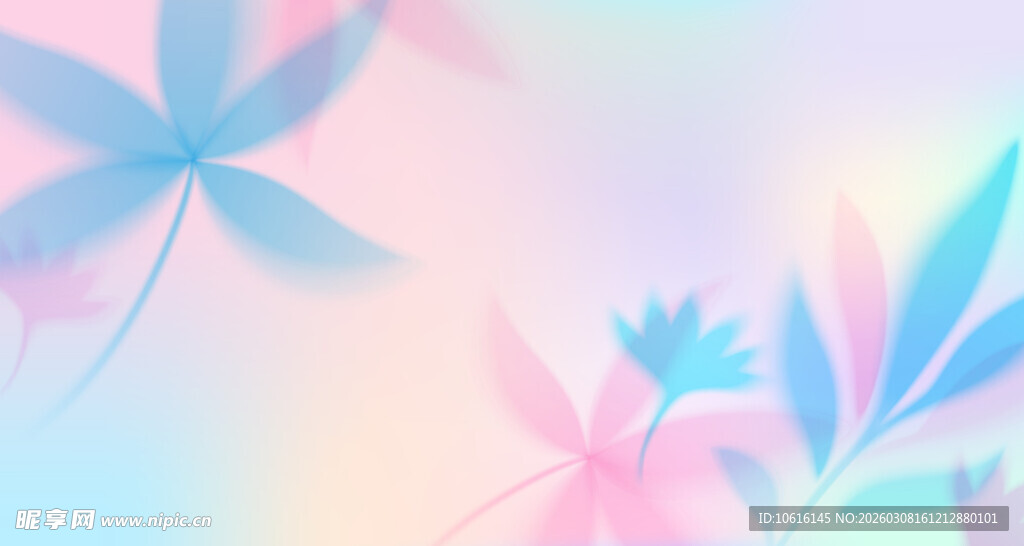 梦幻渐变花卉背景