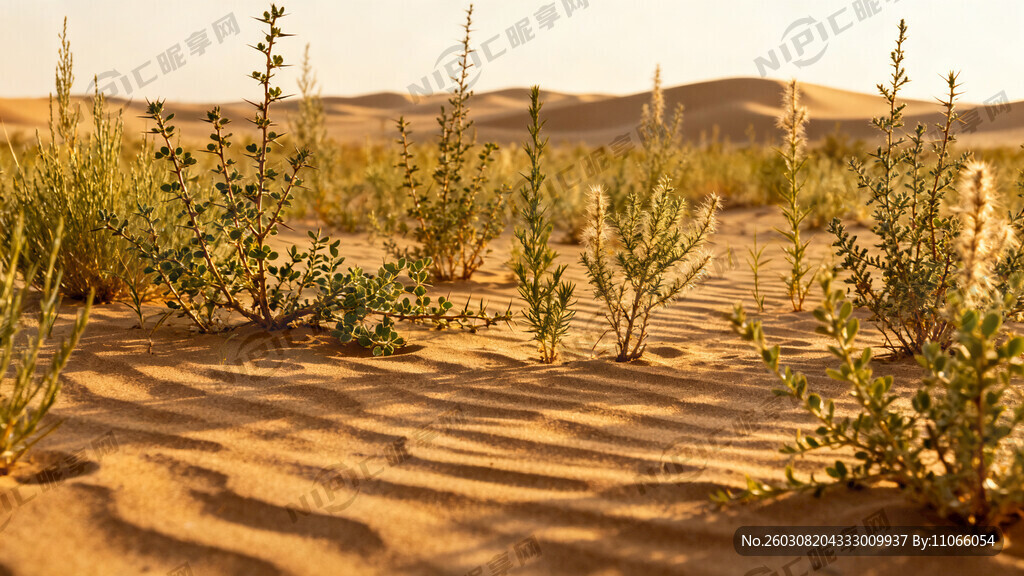 宁夏沙漠的沙漠草