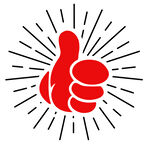 红色点赞手势图标