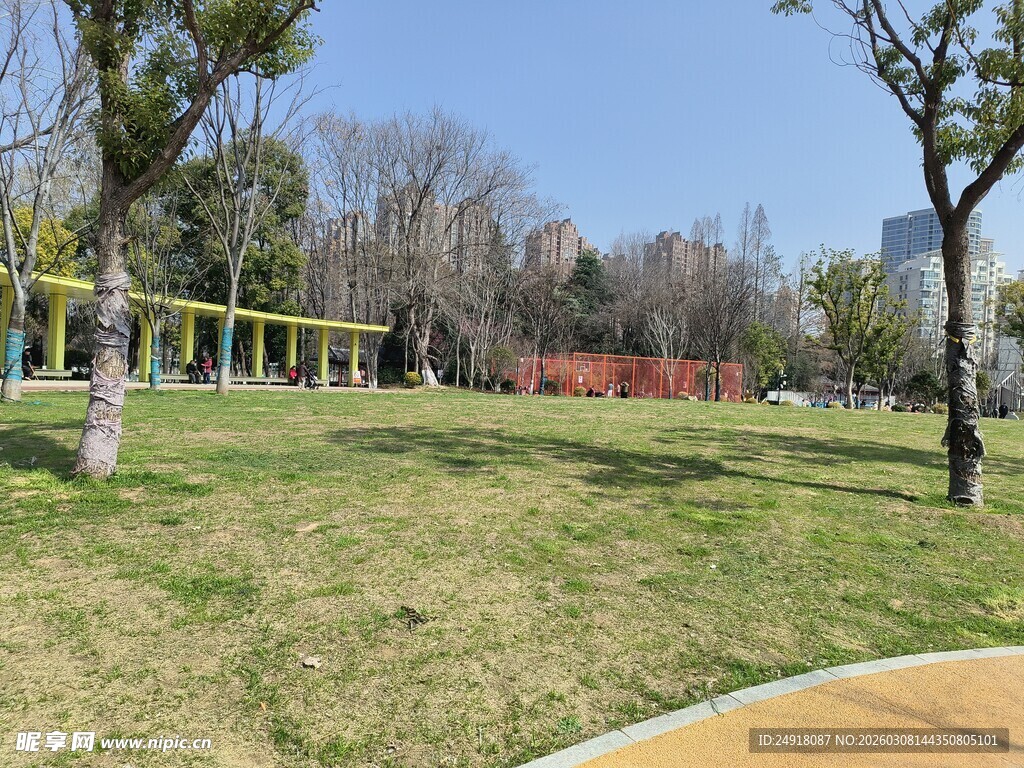 公园草地与休闲设施景观