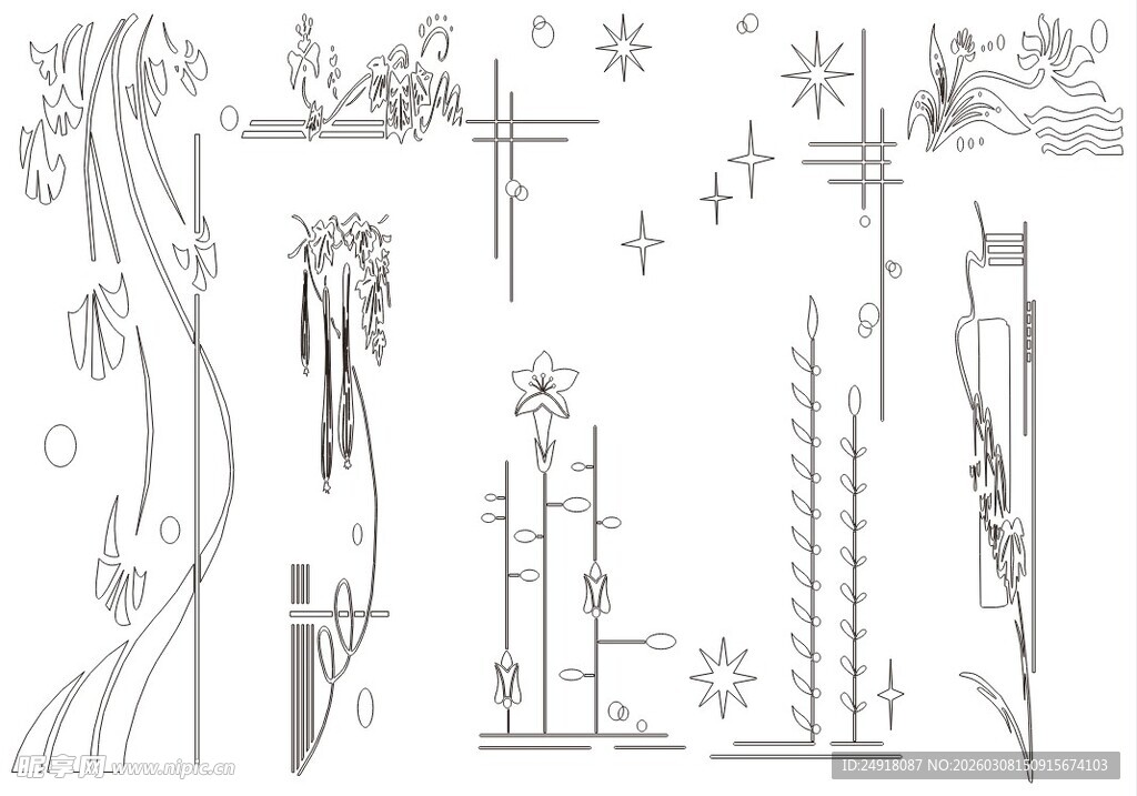 移门图案 线条背景 装饰线条