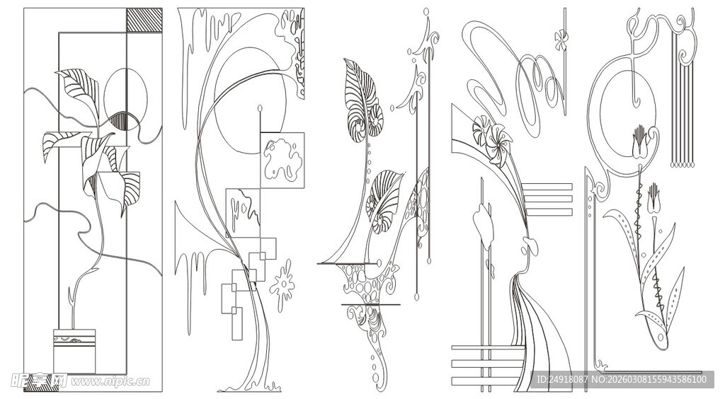 移门图案 装饰线条背景