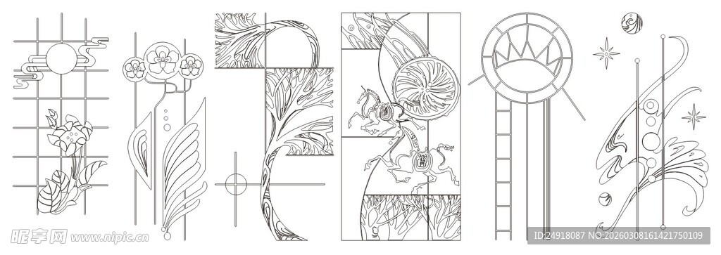 移门图案 装饰线条背景