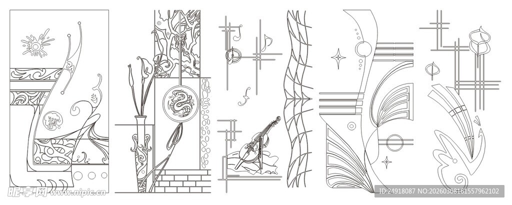 移门图案 装饰线条背景