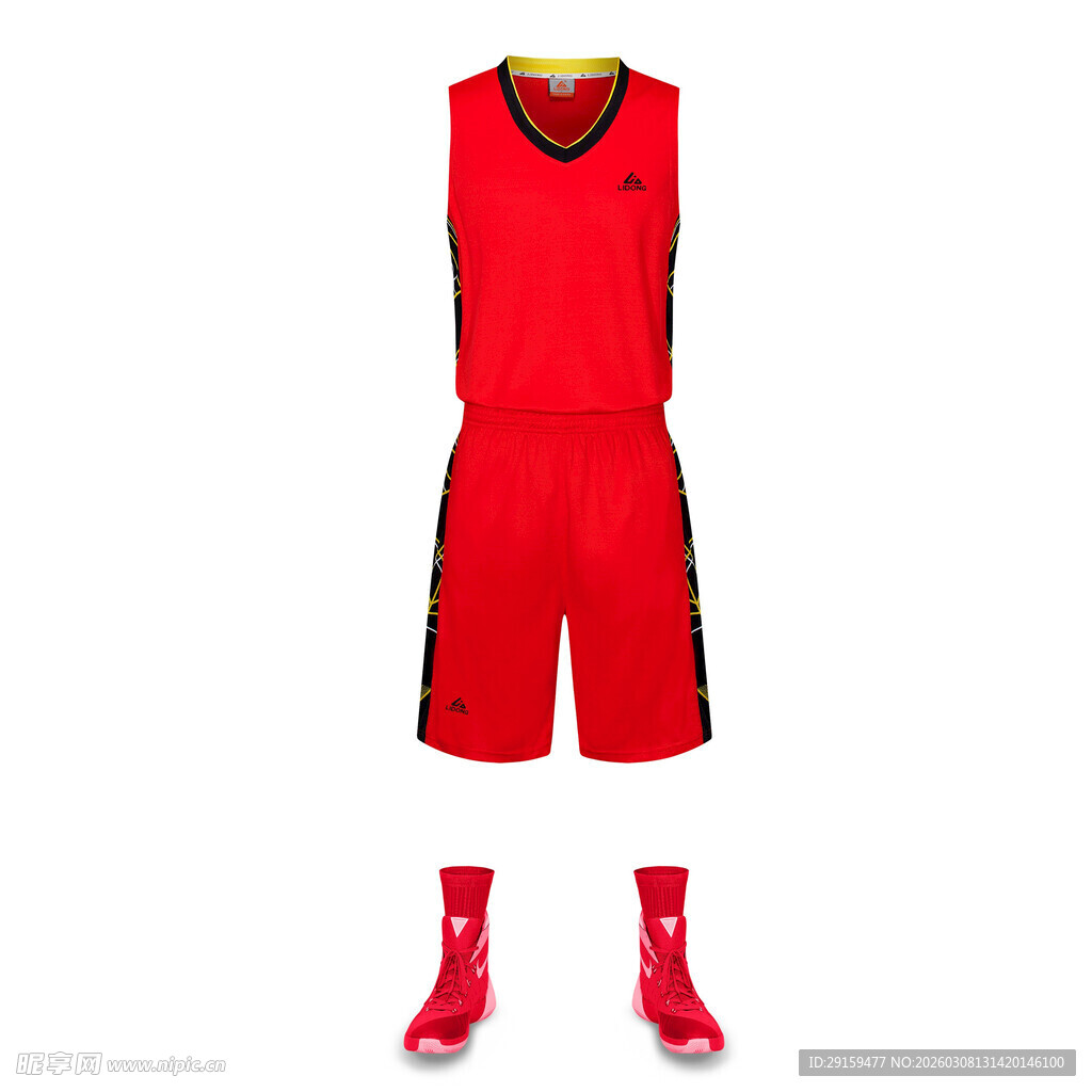 红色篮球运动套装
