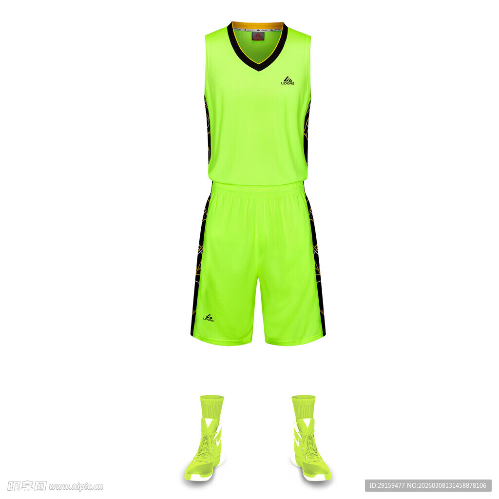 荧光绿足球运动套装
