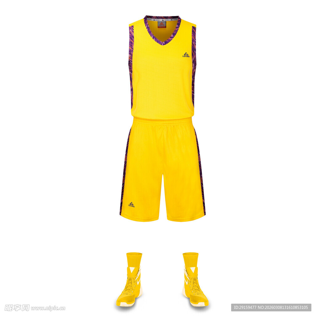 黄色篮球运动套装展示