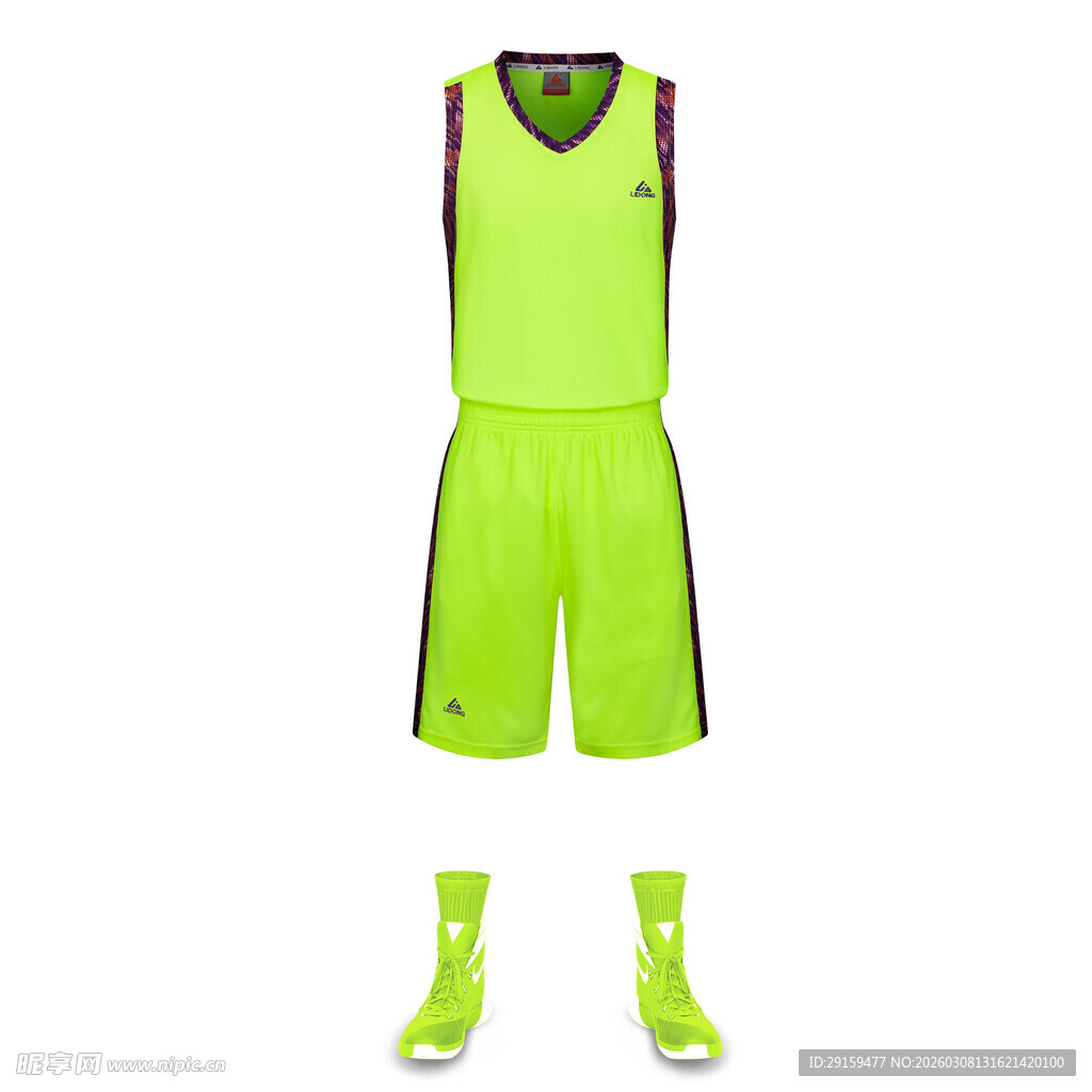 荧光绿足球运动套装