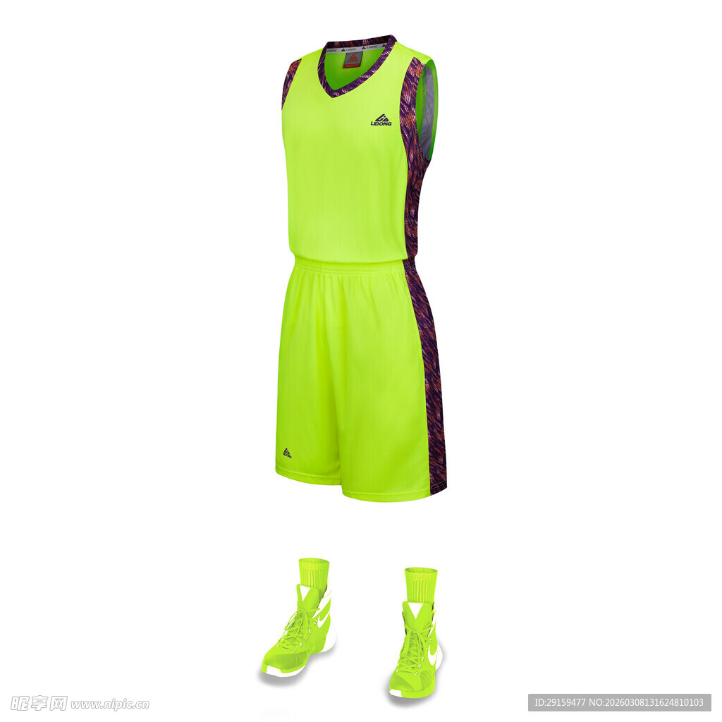 荧光绿篮球运动套装