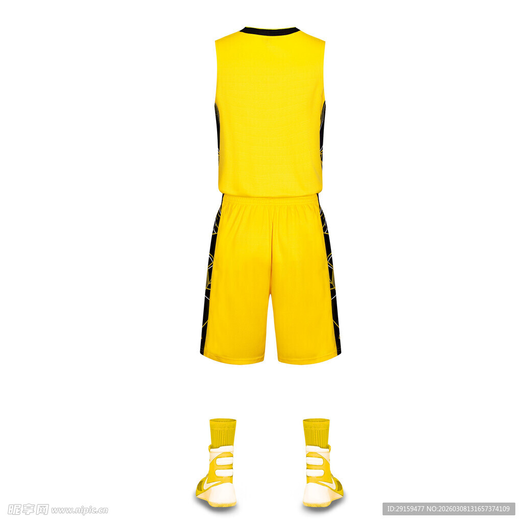 黄色篮球运动套装展示