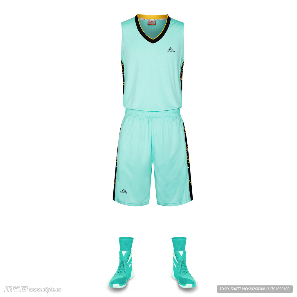 薄荷绿篮球运动套装展示