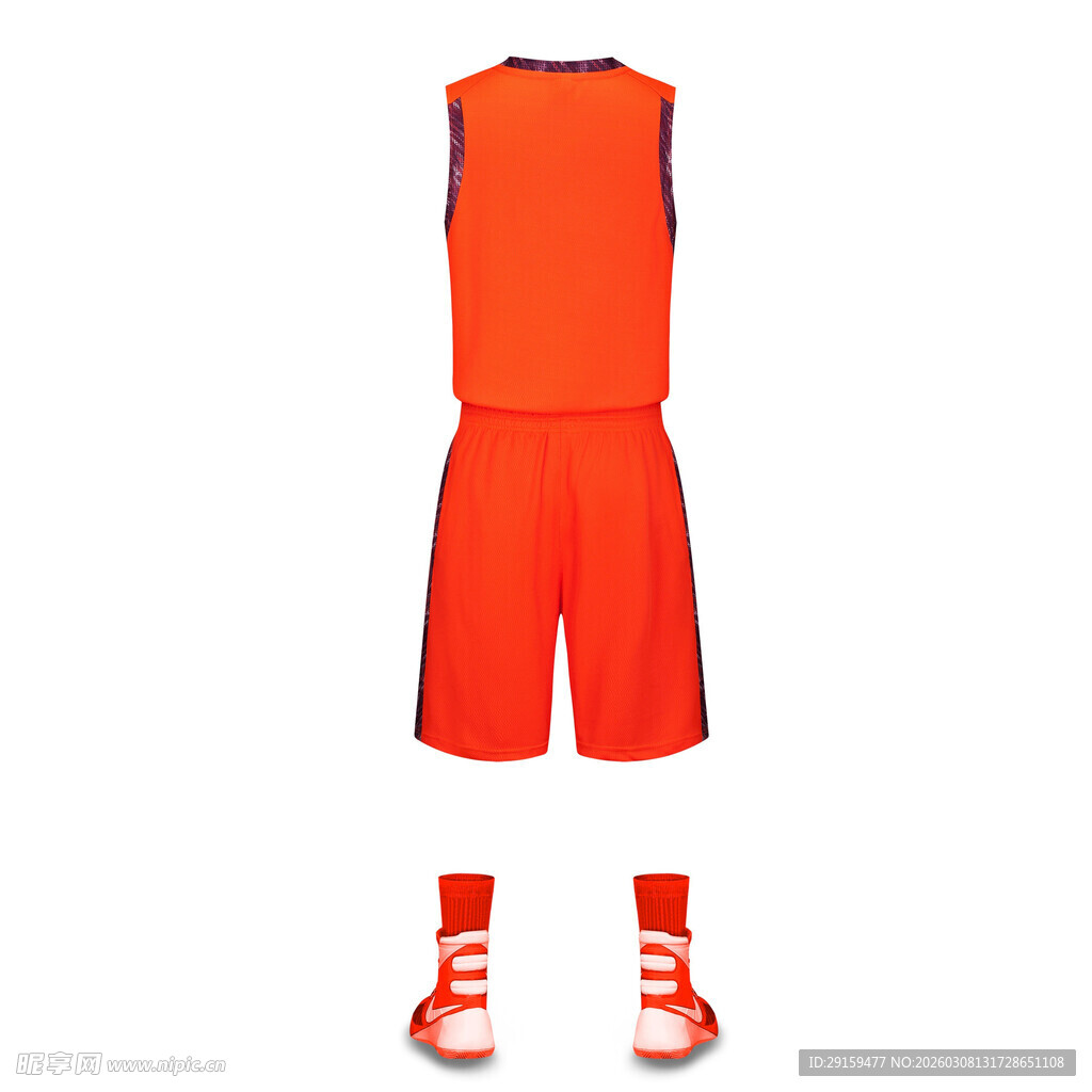 橙色篮球运动套装