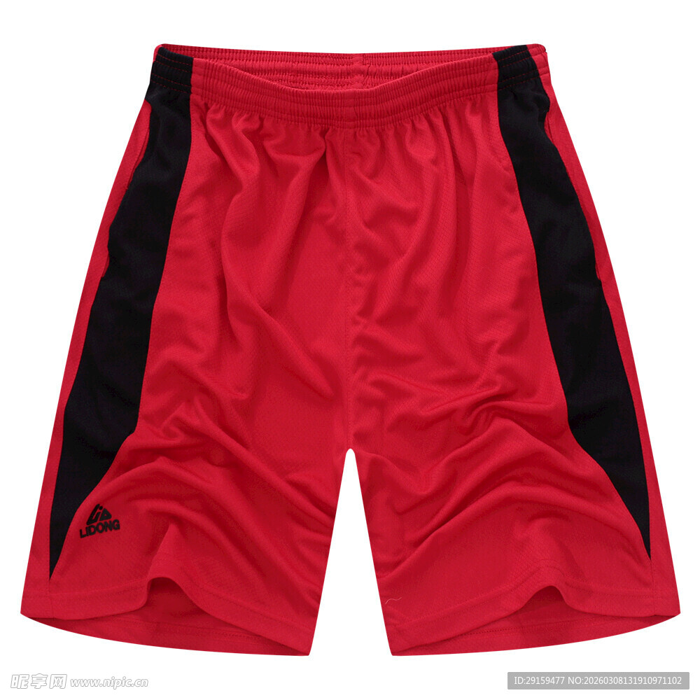 红色运动短裤