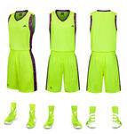 荧光绿篮球运动套装展示