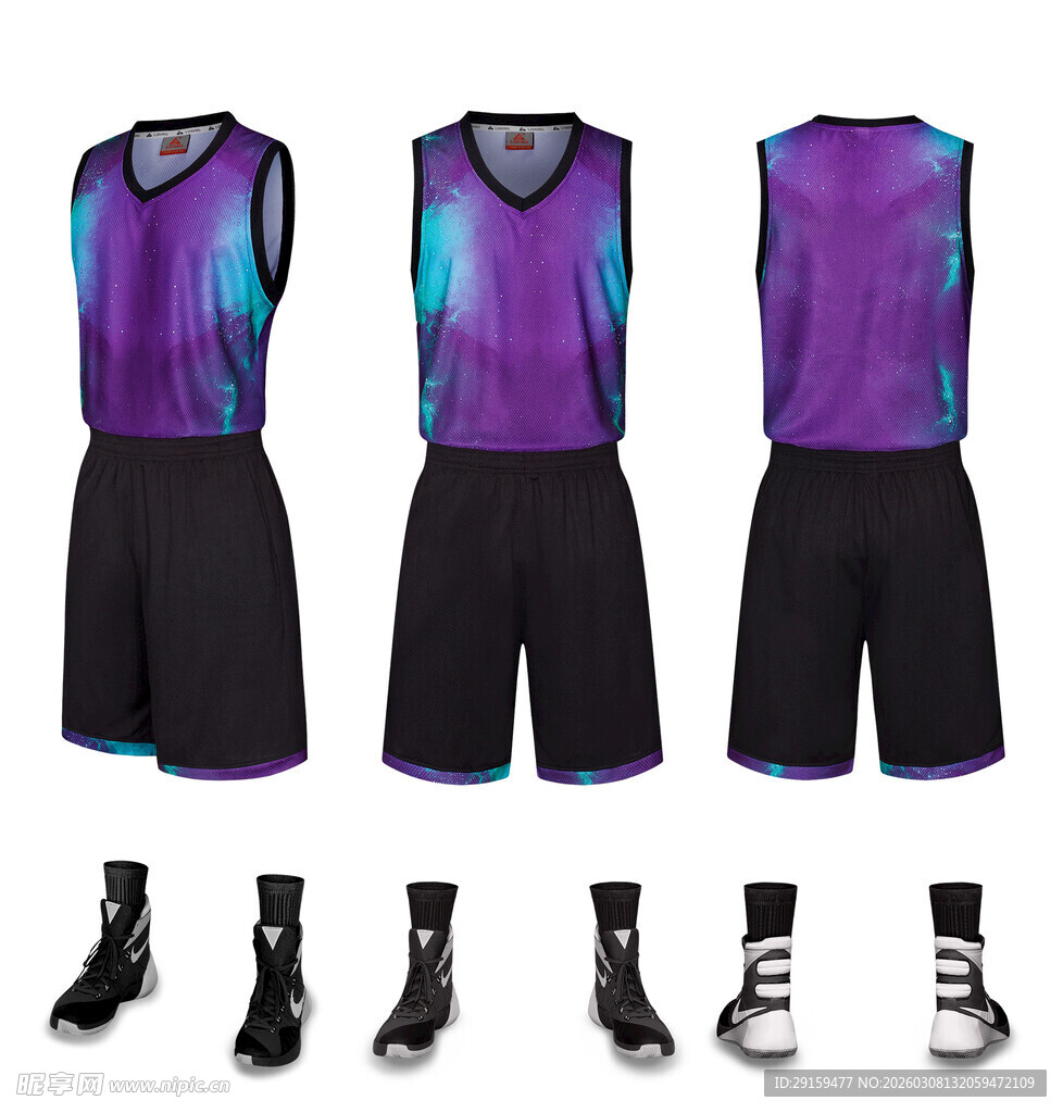 篮球运动套装及护具展示