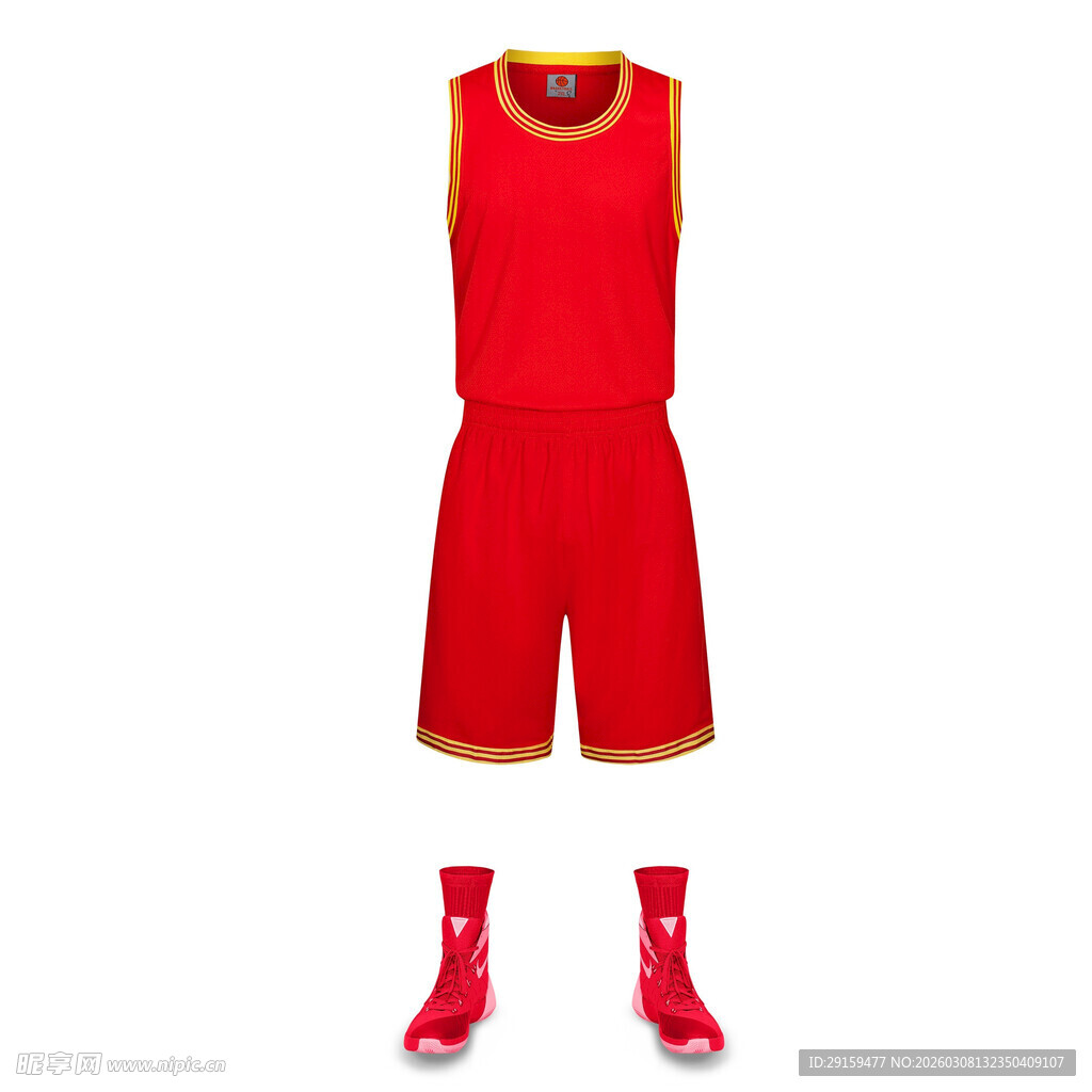 红色篮球运动套装