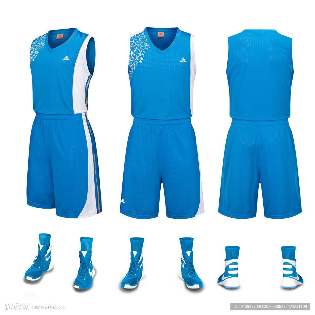 蓝色篮球运动套装展示