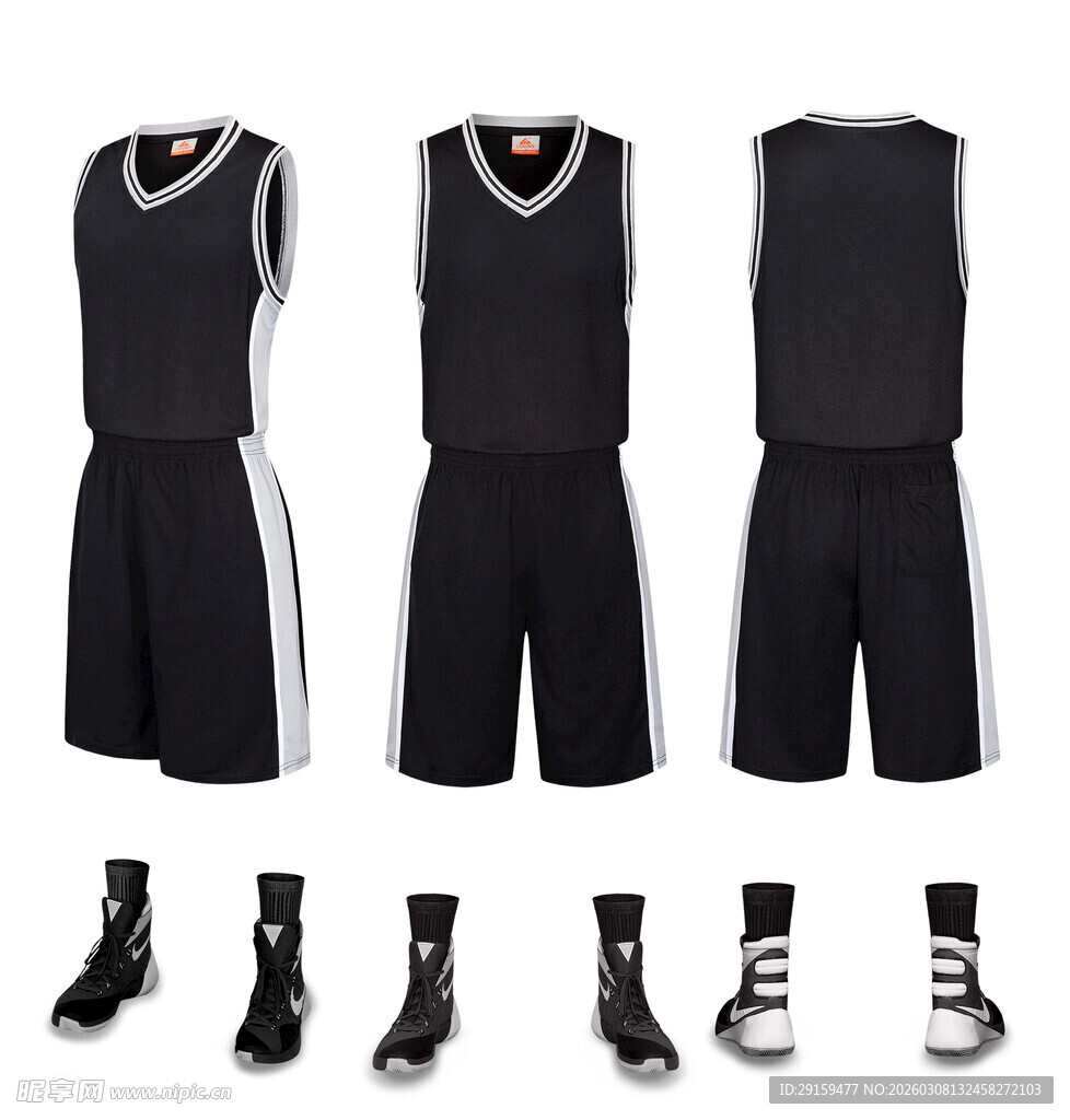 篮球运动套装及鞋袜展示