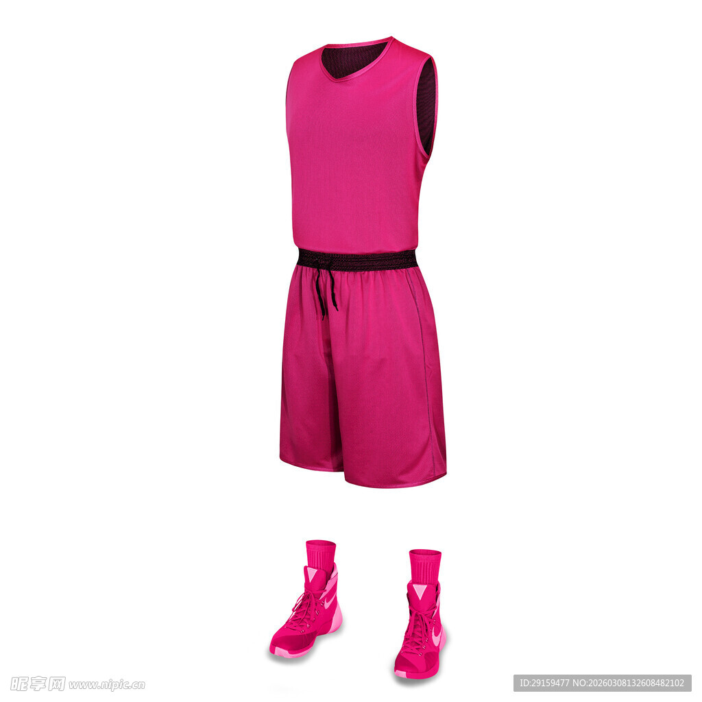 粉色运动套装及配套鞋履
