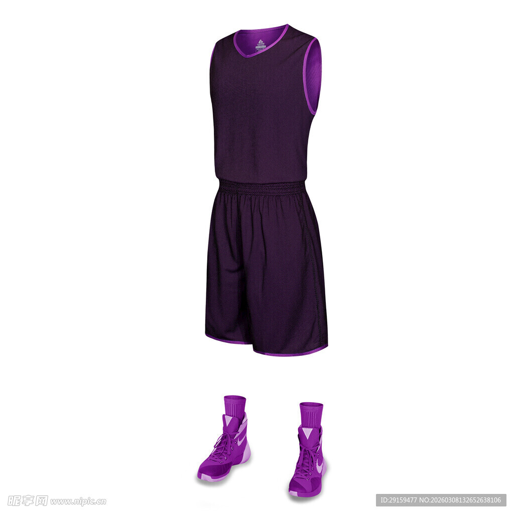 紫色篮球运动套装展示