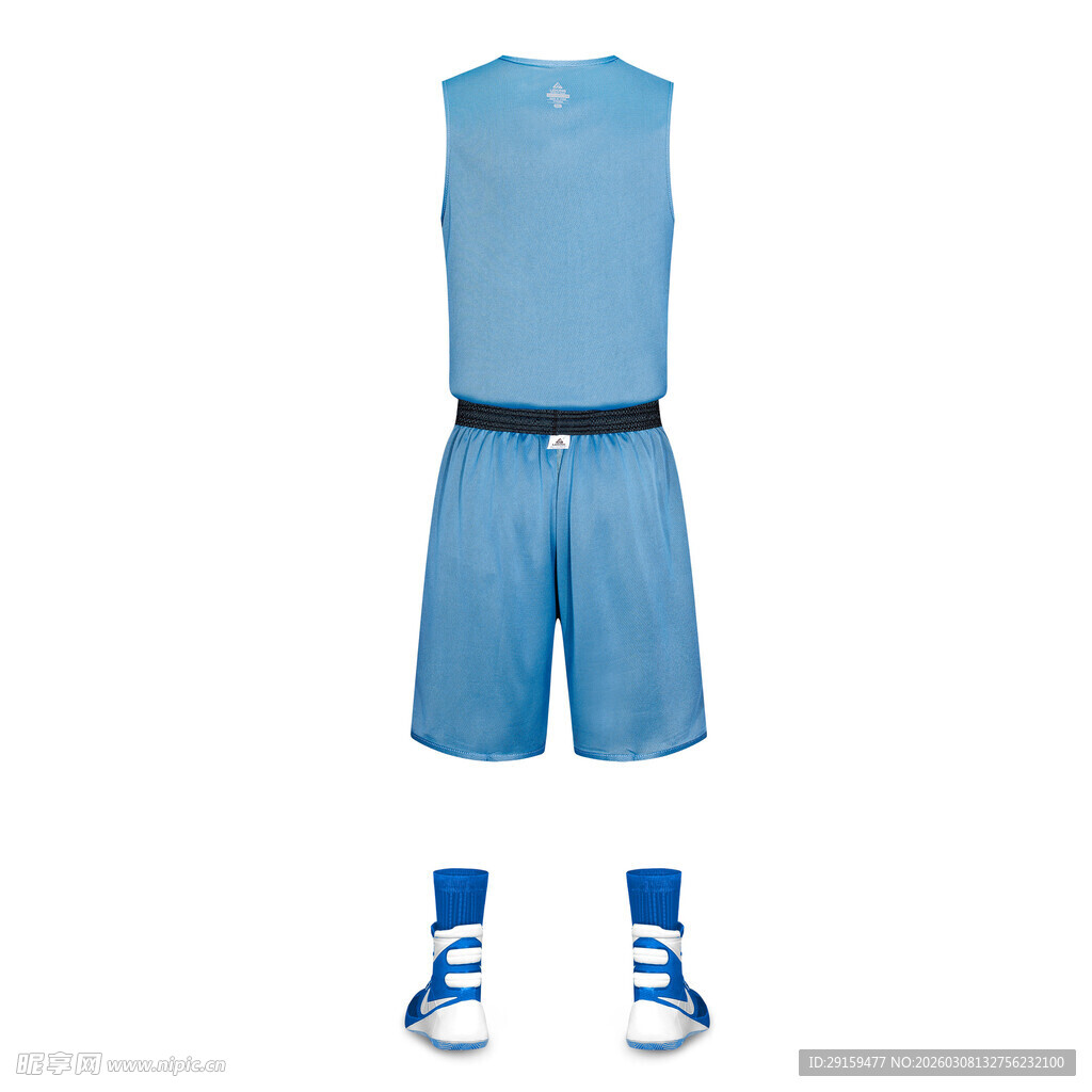 蓝色篮球运动套装及护踝