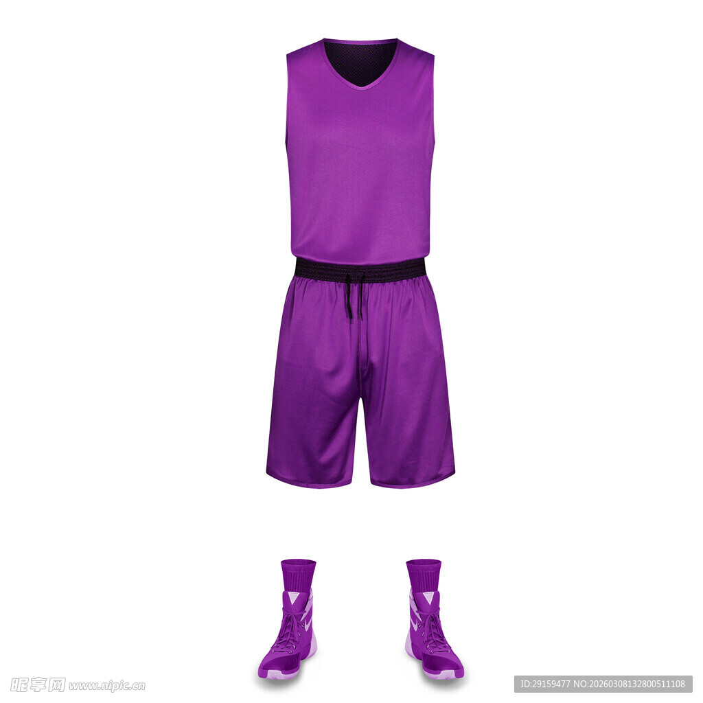 紫色篮球服套装及鞋子
