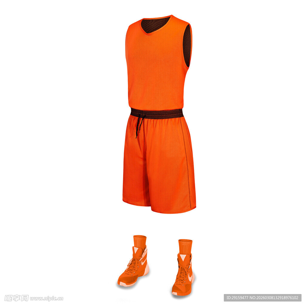 橙色运动套装与靴子展示