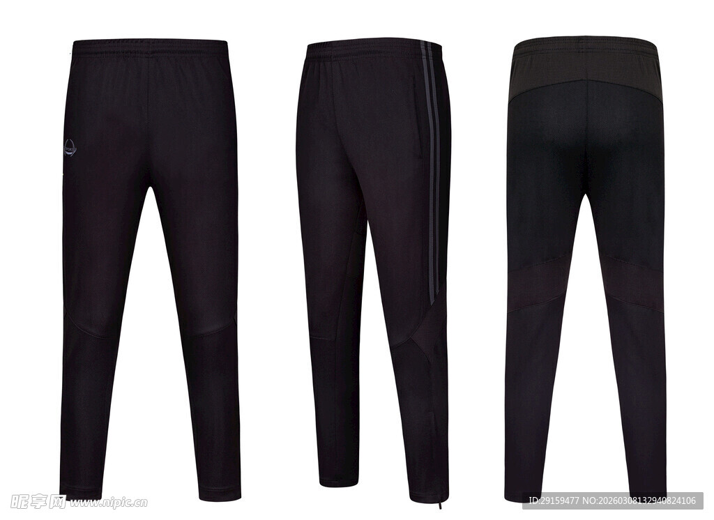 三条黑色修身男士长裤