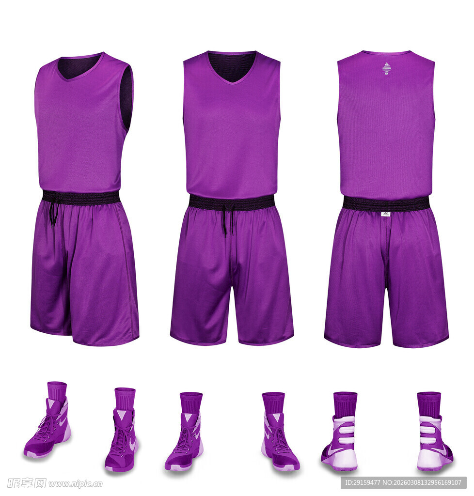 紫色篮球运动套装展示