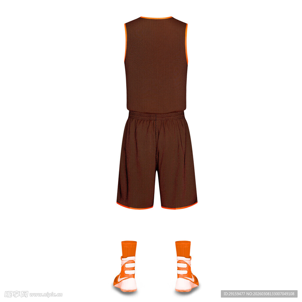 棕色运动套装与配套袜子