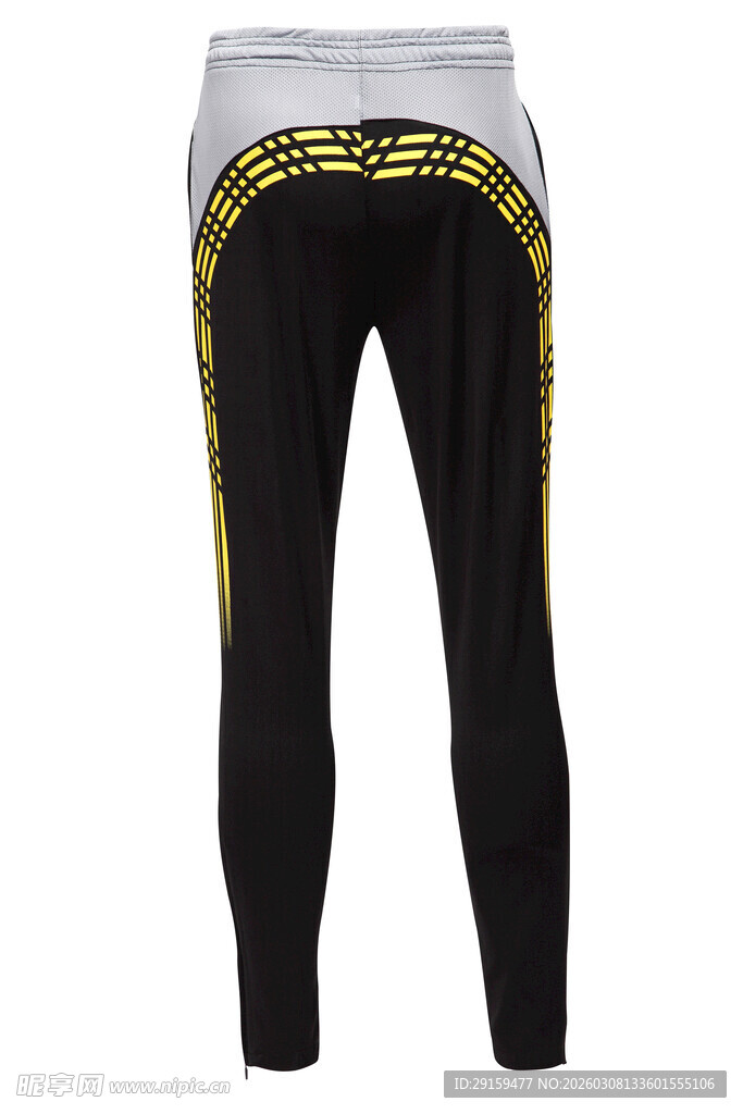 黑色黄纹运动休闲长裤