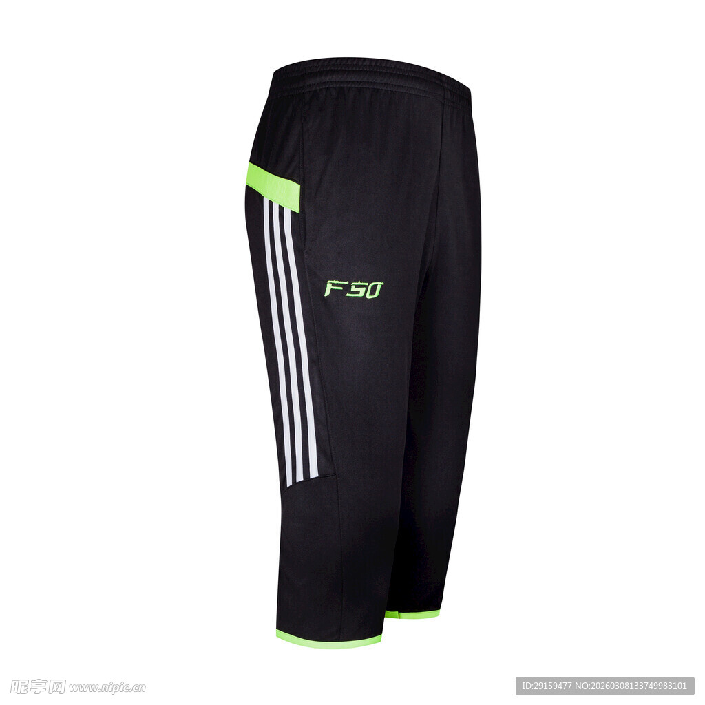 黑色运动七分裤