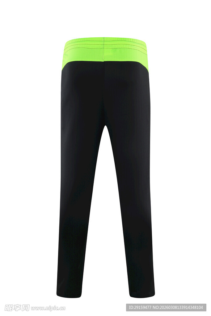 黑色运动裤配荧光绿腰边