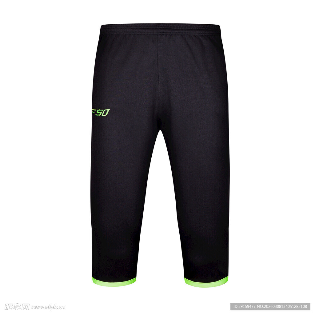 黑色运动七分裤