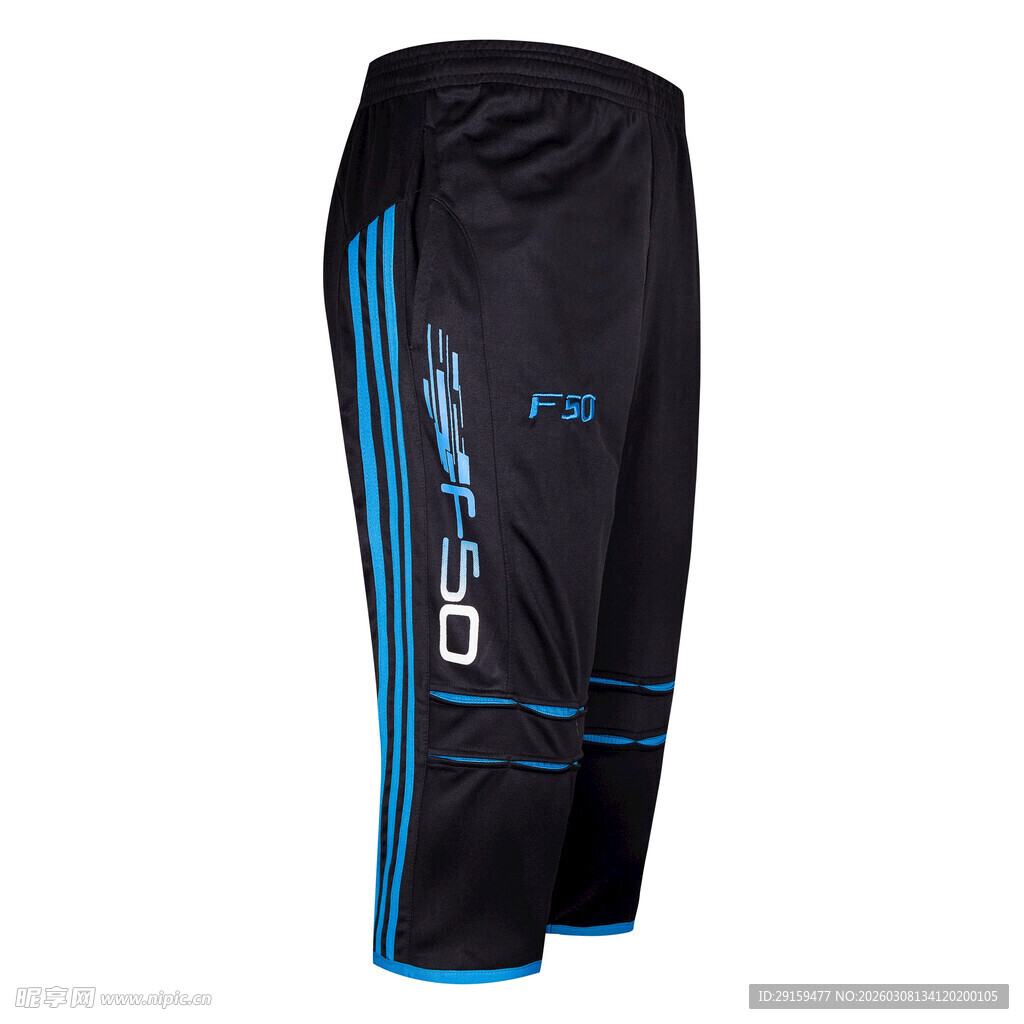 黑色运动七分裤