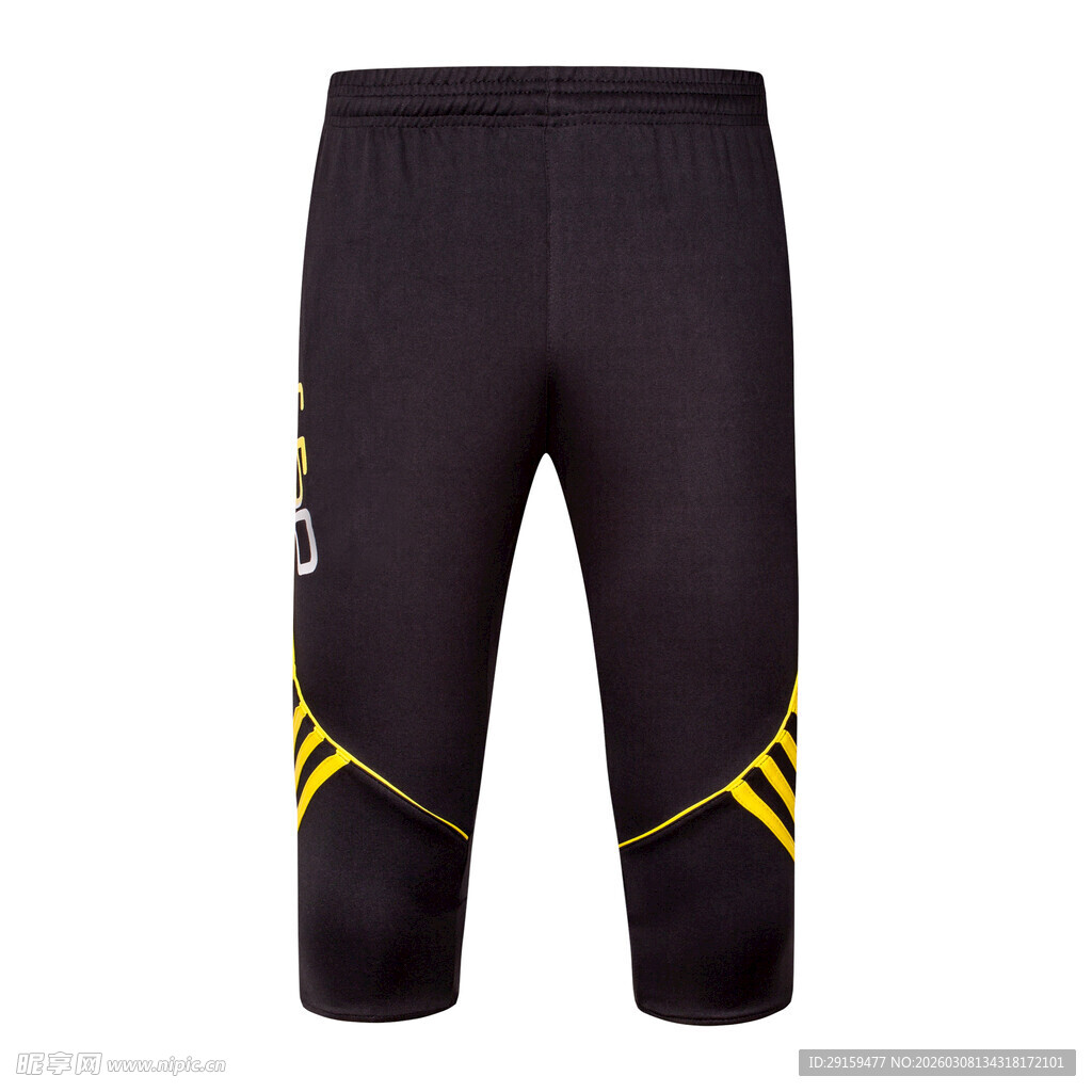 黑色运动七分裤