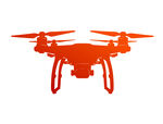 红色无人机剪影