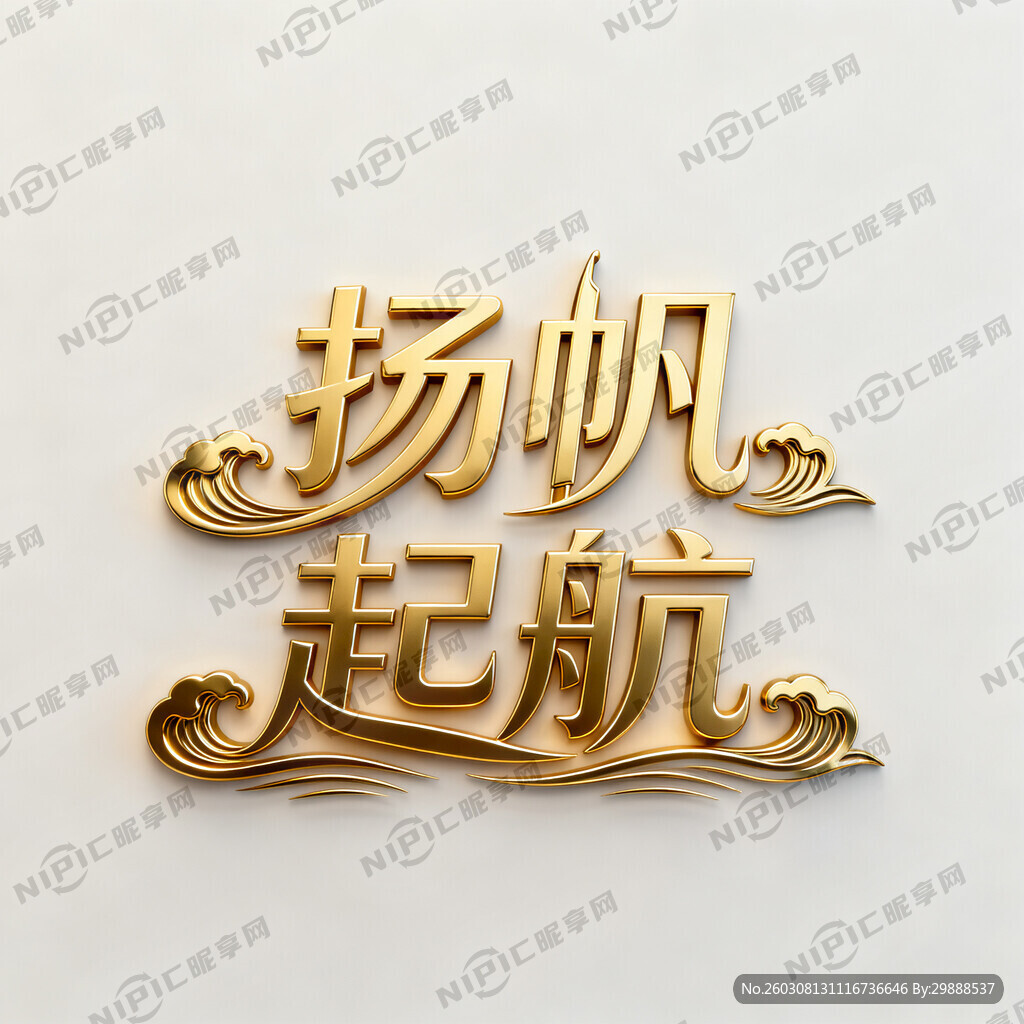 扬帆起航变成艺术字体