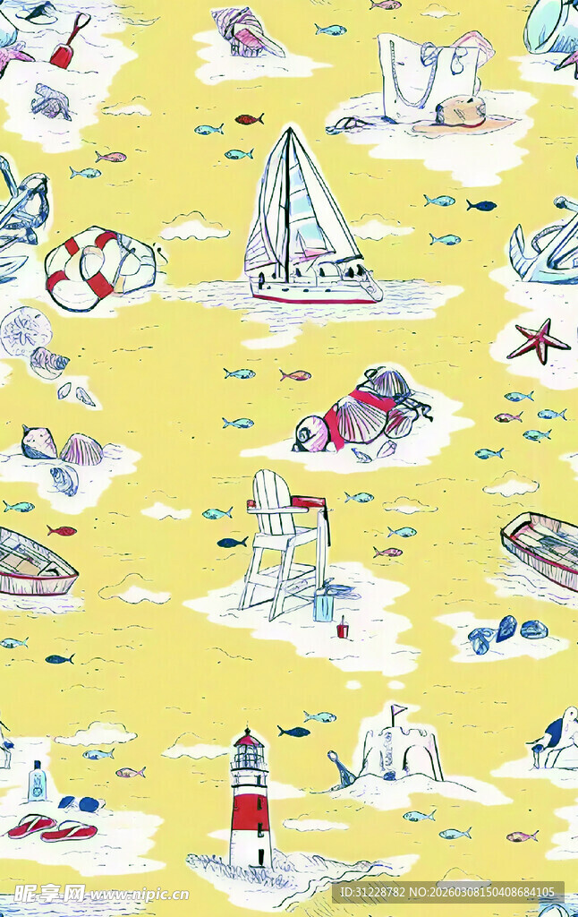 海洋主题卡通图案背景